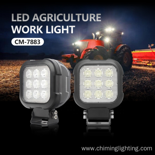Ching New 12-24V 4.7 Inch square 43w DT plug LED heavy duty agriculture work light with 304 stainless steel bracket